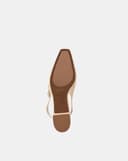 Giày Cao Gót Slingback Gót Vuông Phối Toecap Và Khóa Trang Trí