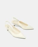 Giày Cao Gót Slingback Phối Khóa Trang Trí