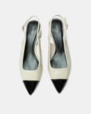 Giày Cao Gót Slingback Mũi Nhọn Phối Toecap