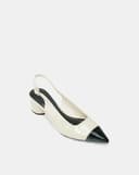 Giày Cao Gót Slingback Mũi Nhọn Phối Toecap