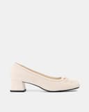 Giày Cao Gót Mũi Vuông Phối Nơ