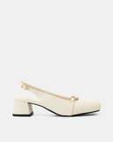 Giày Cao Gót Slingback Mũi Vuông