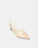 Giày Cao Gót Slingback Phối Liệu Bóng