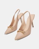 Giày Cao Gót Slingback Trang Trí Khóa