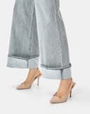 Giày Cao Gót Slingback Trang Trí Khóa