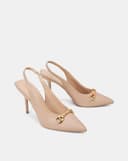 Giày Cao Gót Slingback Trang Trí Khóa