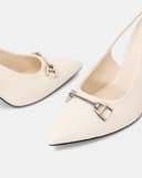 Giày Cao Gót Pump Slingback Phối Khoá