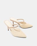 Giày Cao Gót Mules Quai Thắt Bính