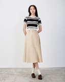 Váy midi diễu chỉ nổi