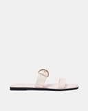 Giày Sandal Bệt Quai Ngang Phối Khóa Trang Trí