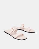 Giày Sandal Bệt Quai Ngang Phối Khóa Trang Trí