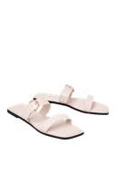 Giày Sandal Bệt Quai Ngang Phối Khóa Trang Trí