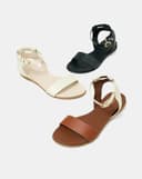 Giày Sandal Đế Bệt Quai Cổ Chân Phối Quai Ngang