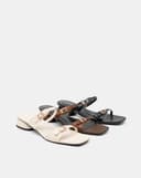 Giày Sandal Hai Quai Ngang Đính Buckle