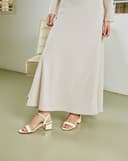 Giày Sandal Gót Vuông Quai Ngang Bản Lớn Quai Cổ Chân