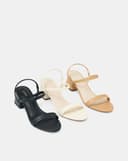Giày Sandal Gót Thấp Quai Ngang