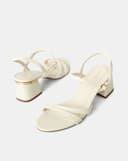 Giày Sandal Hai Quai Gót Phối Kim Loại