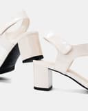 Giày Sandal Gót Trụ Quai Ngang Basic