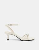 Giày Sandal Cao Gót Quai Chéo Buckle Đính Đá