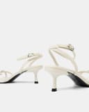 Giày Sandal Cao Gót Quai Chéo Buckle Đính Đá