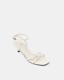 Giày Sandal Cao Gót Quai Chéo Buckle Đính Đá