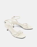 Giày Sandal Cao Gót Quai Chéo Buckle Đính Đá