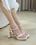 Giày Sandal Đế Đúp Phối Quai Đính Đá