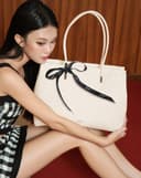 Túi Xách Lớn Tote Lớn Trang Trí Nơ Ruy Băng