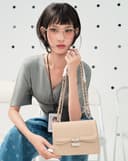 Túi Xách Nhỏ Shoulder Bag Nắp Gập Phối Khoá