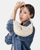 Túi Xách Nhỏ  Đeo Vai Phối Tweed
