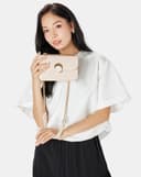 Túi Xách Nhỏ Đeo Chéo Khoá Trang Trí Tròn