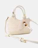 Túi Xách Nhỏ Vải Dệt Phối Charm