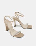 Giày Sandal Gót Thanh Phối Dây Kim Tuyến
