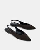 Giày Búp Bê Slingback Phối Dây Xích