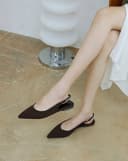 Giày Búp Bê Slingback Phối Dây Xích