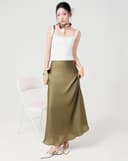 Chân váy A midi lưng liền