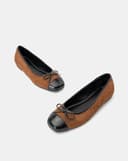 Giày Búp Bê Phối Nơ Bọc Toecap