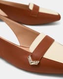 Giày Búp Bê Slingback Đế Bệt Mũi Loafer