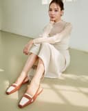 Giày Búp Bê Slingback Đế Bệt Mũi Loafer