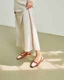 Giày Búp Bê Slingback Đế Bệt Mũi Loafer