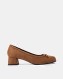 Giày Cao Gót Mũi Vuông Phối Nơ