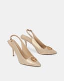 Giày Cao Gót Slingback Phối Khoá Trang Trí