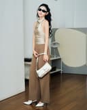 Quần tây ống suông xếp ly vải mềm