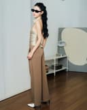 Quần tây ống suông xếp ly vải mềm