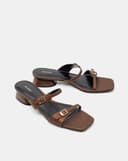 Giày Sandal Hai Quai Ngang Đính Buckle