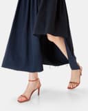 Giày Sandal Mũi Vuông Gắn Khóa Trang Trí