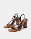 Giày Sandal Gót Cao Phối Quai Xoắn