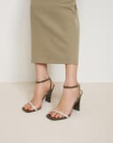 Giày Sandal Gót Thanh Phối Dây Kim Tuyến