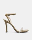 Giày Sandal Gót Thanh Phối Dây Kim Tuyến