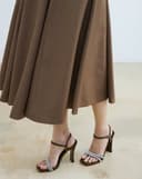 Giày Sandal Cao Gót Phối Hai Quai Đá Trang Trí